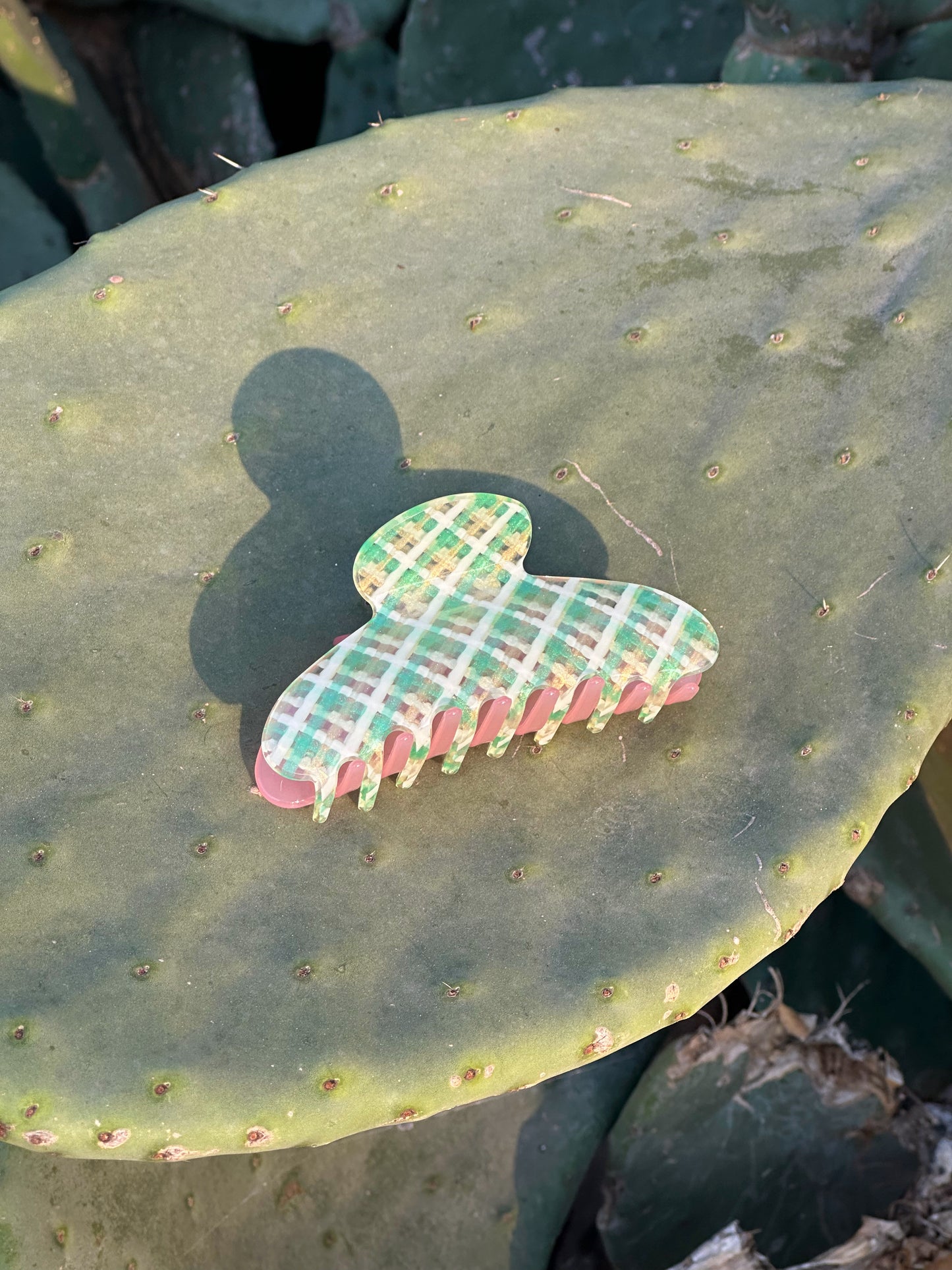 Gingham Hair Claw Clip