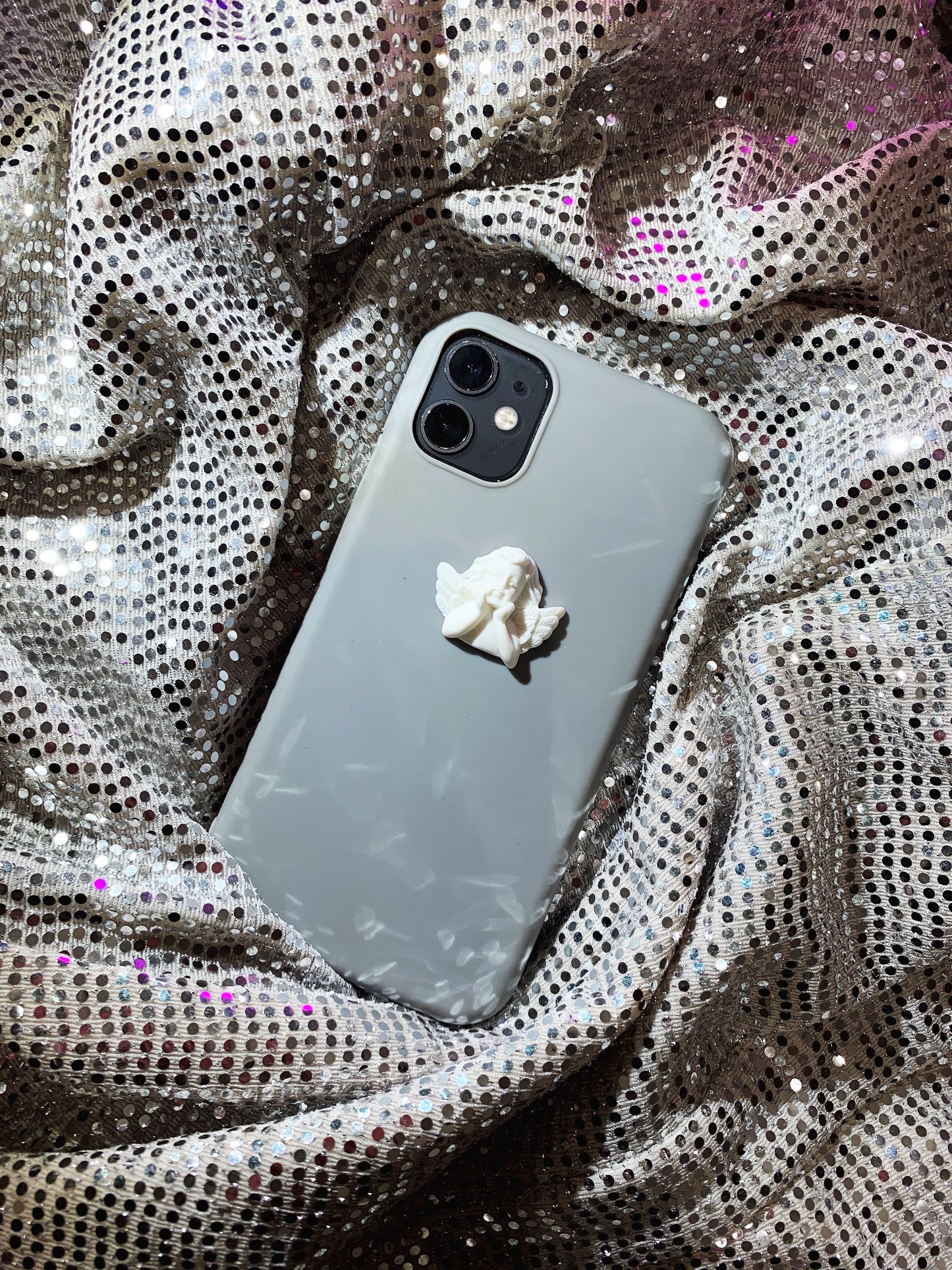 Angel Baby iPhone Case in Moon Grey