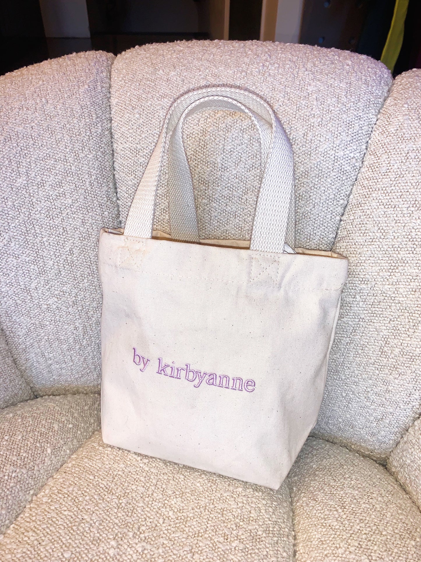 by kirbyanne Mini Sali Tote Bag with Lilac Cloud Embroidery