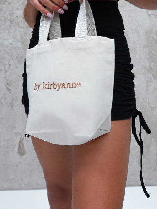 by kirbyanne Mini Sali Tote Bag with Golden Brown Embroidery